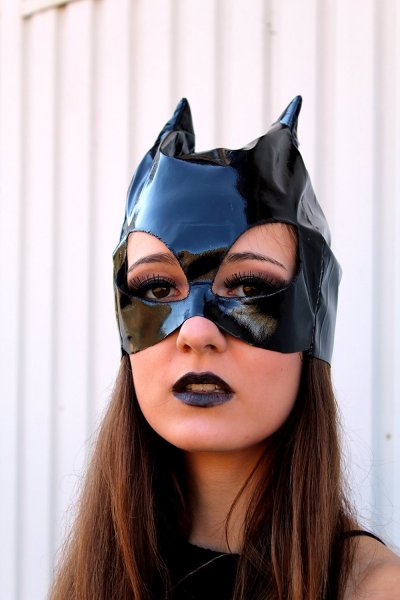 Maske, "Katzenlady", für Erwachsene, Latexmaske, Katzenmaske, Halloween, Karneval, Mottoparty
