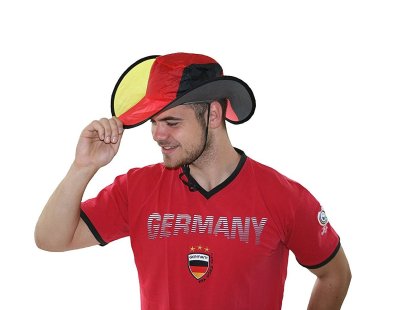 Fan Falthut mit Tasche, Deutschland, WM, EM