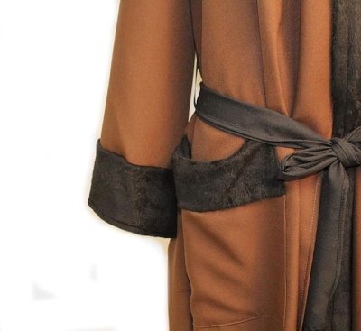 Kostüm Set Knecht Ruprecht, 3 TLG. Mantel mit Kapuze & Kordel, Perücke und Bart und Jute Sack, Krampus, Beelzebub, Gehilfe vom Nikolaus, Weihnachten