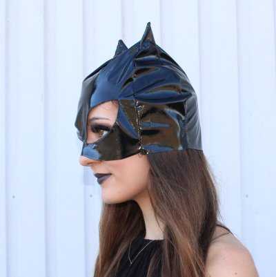 Maske, "Katzenlady", für Erwachsene, Latexmaske, Katzenmaske, Halloween, Karneval, Mottoparty