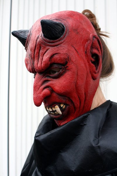 Teufelsmaske, Latex, 3/4 Maske, Halloween, Karneval, Mottoparty, Horror