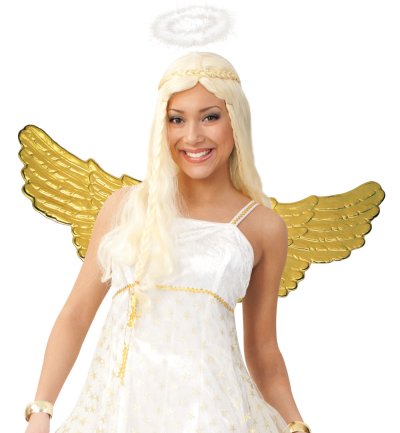 Engels-Set 2-TLG. Heiligenschein + Engelsflügel, Weihnachten, Mottoparty, Karneval