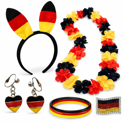 Fan Set, 5-tlg. Deutschland, EM, WM, Fußballparty, Germany, Fanartikel