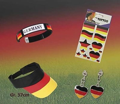 Fan Set, 4-tlg. Deutschland, EM, WM, Fußballparty, Germany, Fanartikel