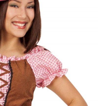 Cowgirl Kostüm Set, 2 TLG. Hut und Kleid rosa braun Wilder Westen…