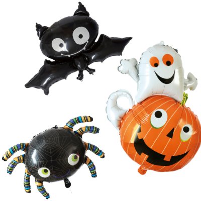 Luftballons, Folienballon Halloween, Halloweenparty Ballon, Kürbis & Geist, Spinne, Fledermaus für Geburtstag Dekorationen Zubehör Geschenk