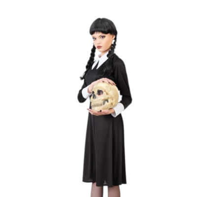 Horror Wendy Kinderkostüm Kleid schwarz weiß Halloweenkostüm