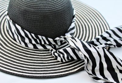 Hut Lady, Sommerhut, Zebra-Look mit Hutband, Sonnenschutz, Urlaub
