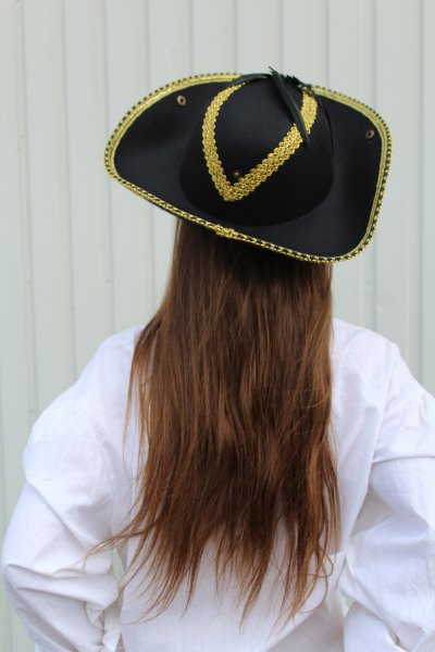 Hut Edel-Pirat, Gr. 58 cm, Halloween, Karneval, Mottoparty, Piratenaccessoire