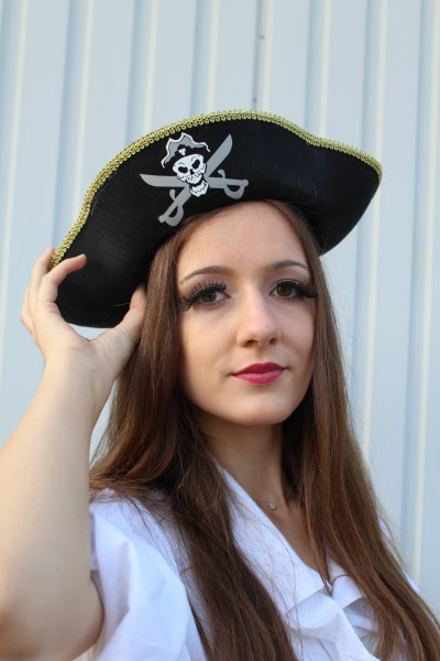 Piratenhut mit Skull Seeräuber Capitan für Theater, Rollenspiele u. vieles mehr