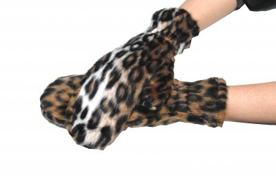 Leo Handschuhe Kostümzubehör schwarz weiß braun