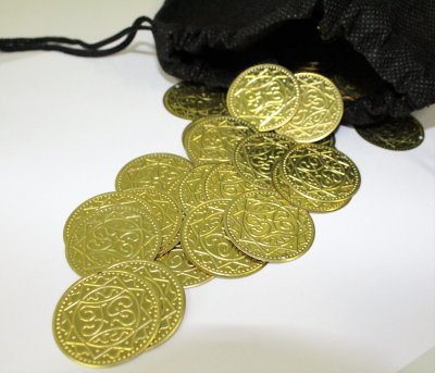 50 Metallmünzen für Bauchtanz-Kostüm, Dekoration, Schmuck, Piraten-Schatz, Piraten-Gold, Bastelbedarf
