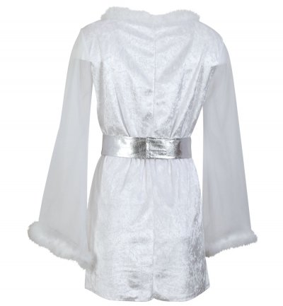 Damenkostüm "Engel" 2-tlg. Kleid mit Gürtel weiß-silber