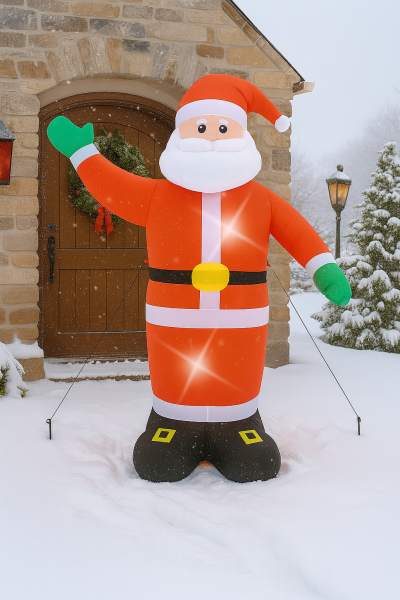 XXL Aufblasbarer Weihnachtsmann mit LED – 250 cm groß – Außen- & Innendeko Dekofigur Weihnachten