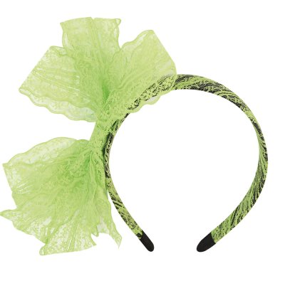 80er-Jahre-Kostüm-Zubehör-Set 6 tlg. Neon Rock Handschuhe, Ohrringe Haarreif Schleife Retro Style Bad Taste Accessoire