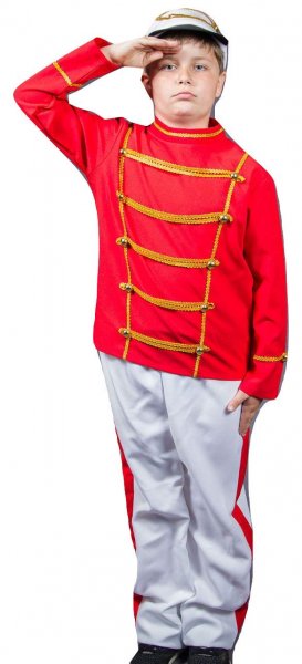 Nussknacker Kostüm 128 - 152 Soldat Offizier Weihnacht Märchen Heilig Abend Feiertage Rot Weiß Gold Mäusekönig Fasching