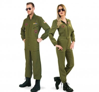 Overall Kampfpilot Herren Olivgrün Fliegeroverall Flieger Kombi