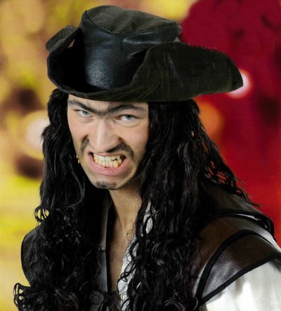 Piratenperücke mit Hut, für Erwachsene, Pirat, Seeräuber