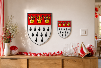 Kölner Wappen Wandbild – Karnevalsdeko in Groß, Klein oder als 2er-Set