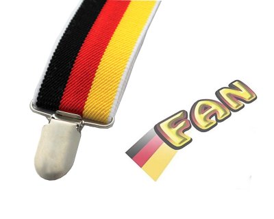 Hosenträger "FAN", Deutschland, Germany, Fußball, WM, EM, schwarz-rot-gold