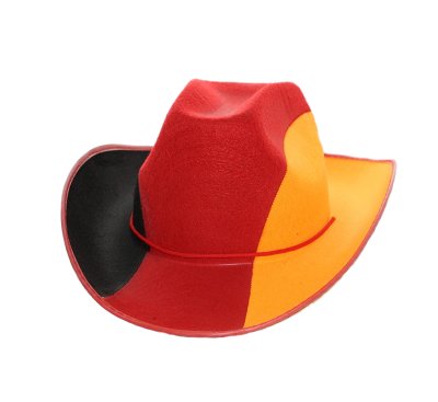 Deutschland Cowboyhut in Schwarz-Rot-Gold für Fußballfans und Fanpartys