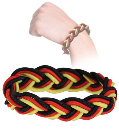 Geflochtenes Deutschland Fan Armband in Schwarz-Rot-Gold