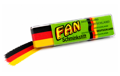 Deutschland Fan Schminkstift 3-in-1 in Schwarz Rot Gold mit Farbstreifen für Fußball, EM, WM und Public Viewing