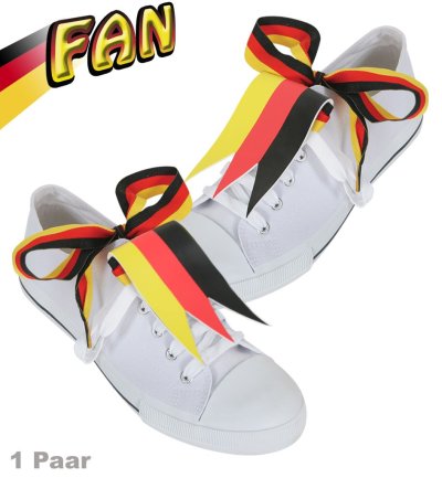 Deutschland Schuhfahnen mit Schnürsenkeln im 2er Set in Schwarz-Rot-Gold