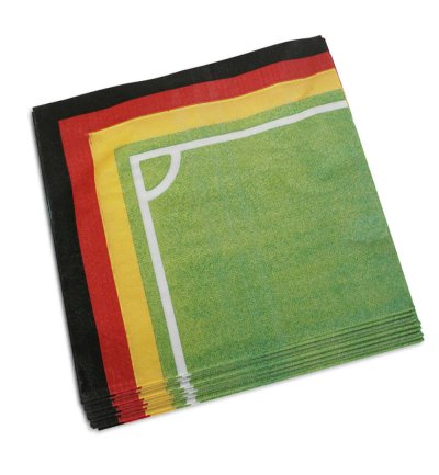 Deutschland Servietten mit Fußballfeld-Design in Schwarz-Rot-Gold