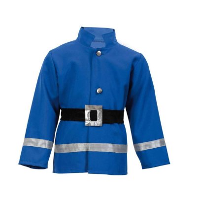 Blaue Feuerwehrjacke für Kinder mit silberfarbenen Zierstreifen
