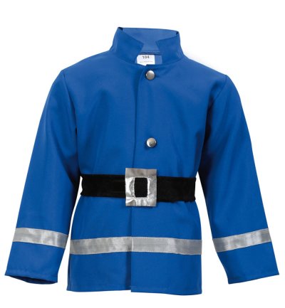 Blaue Feuerwehrjacke für Kinder mit silberfarbenen Leuchtstreifen