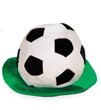 Fußballhut mit Rasenoptik und Fußballmotiv Größe 58 cm