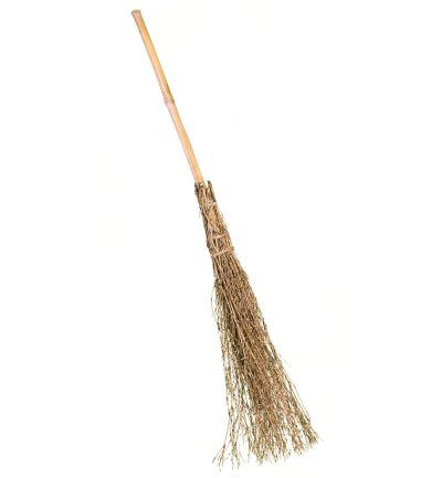 Hexenbesen ca. 100 cm mit Holzstiel und gebundenem Reisig