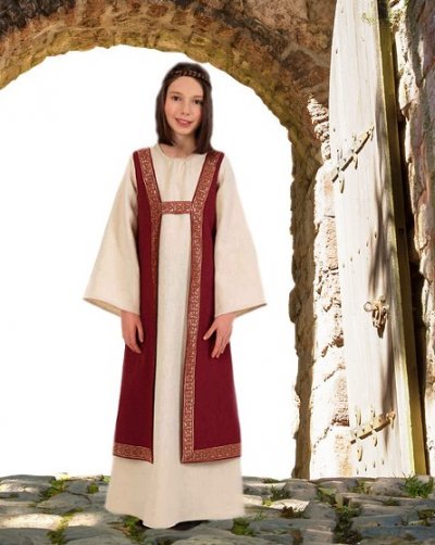 Kleid "Burgund" Kinderkostüm Mädchen Kleid, Mittelalter