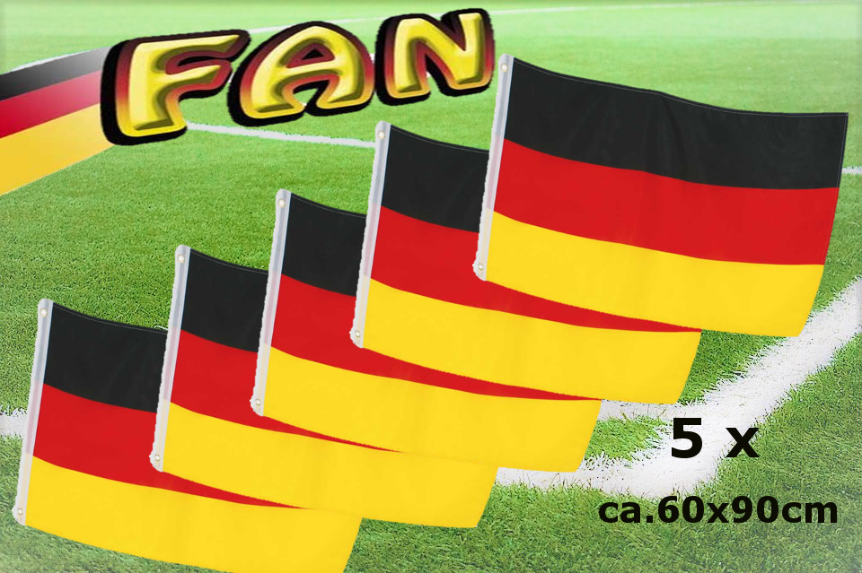 Flagge Deutschland Fahne, mit Metallösen, ca. 60 x 90 cm, versch.  Ausführungen, Fanartikel 