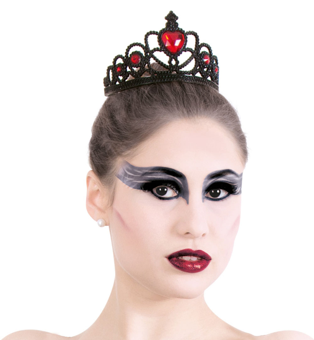 Schwarze Erwachsene Tiara für Halloween Dark Steinen Diadem Roten Krone Kopfschmuck Angel mit