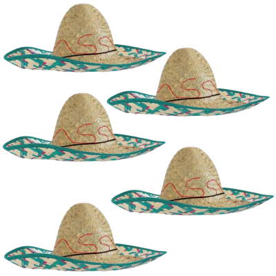 Grüne Sombreros im 5er-Pack