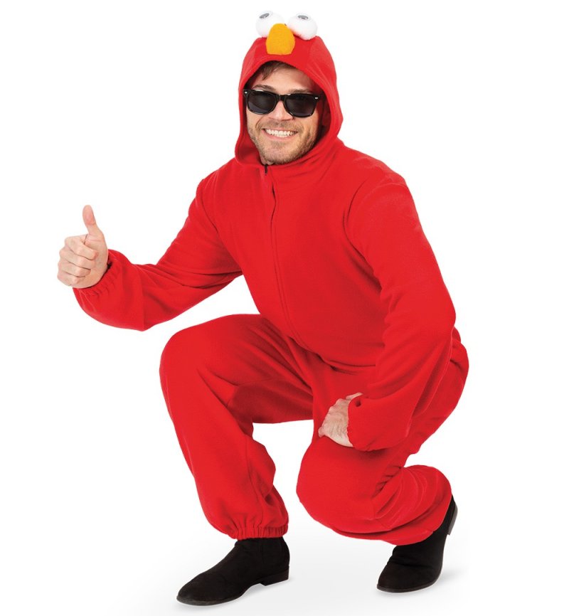 Erwachsenenkostüm Kuschelmonster Overall in rot mit Kapuze Onesie