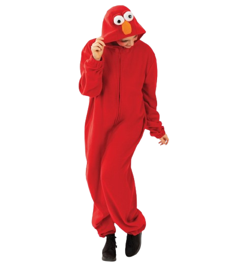 Erwachsenenkostüm Kuschelmonster Overall in rot mit Kapuze Onesie