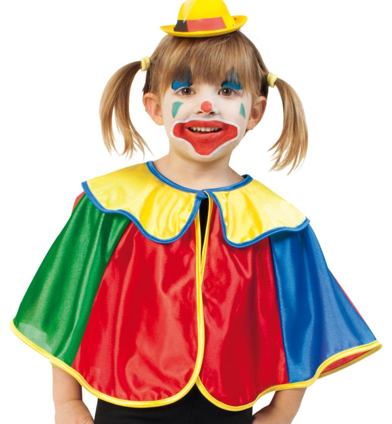 Kinderkostüm "Cape Clown" Clown-Umhang 1-tlg. Clown-Cape lustiges Kostüm für Kinder Spaßvogel Zirkus