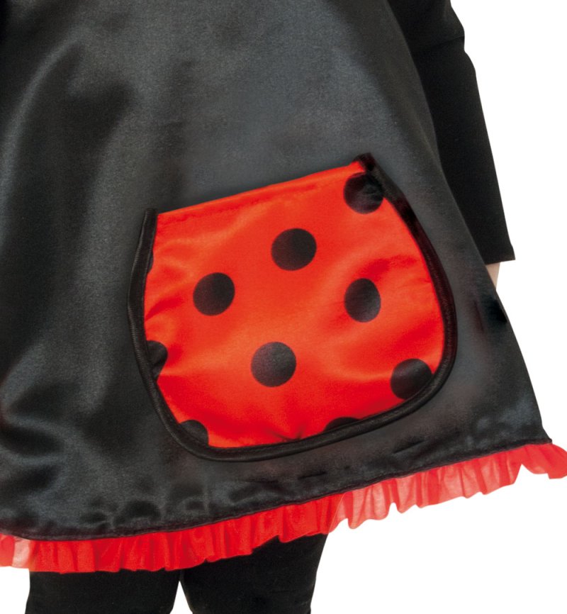 Kinderkostüm Kleid Käferchen schwarz/rot mit schwarzen Pünktchen Marienkäfer Glückskäfer Gr 86 - 104
