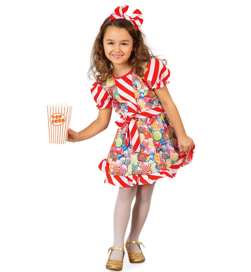 Kostüm Outfit Süßes Bonbon - Kleid Candy mit Haarreif und Gürtel