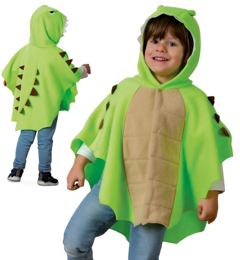 Kinder Dinosaurier Kostüme – Weicher Poncho mit Kapuze, Triceratops oder Drache – Perfekt für kreatives Spielen Überwurf Dino