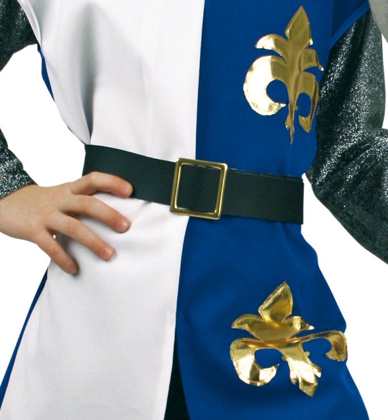 Kinderkostüm "Chevalier" mit Gürtel in blau-weiß mit silber Kettenhemd und goldenen Akzenten Ritter Kavalier Ehrenmann Adeliger Gr 104 - 164