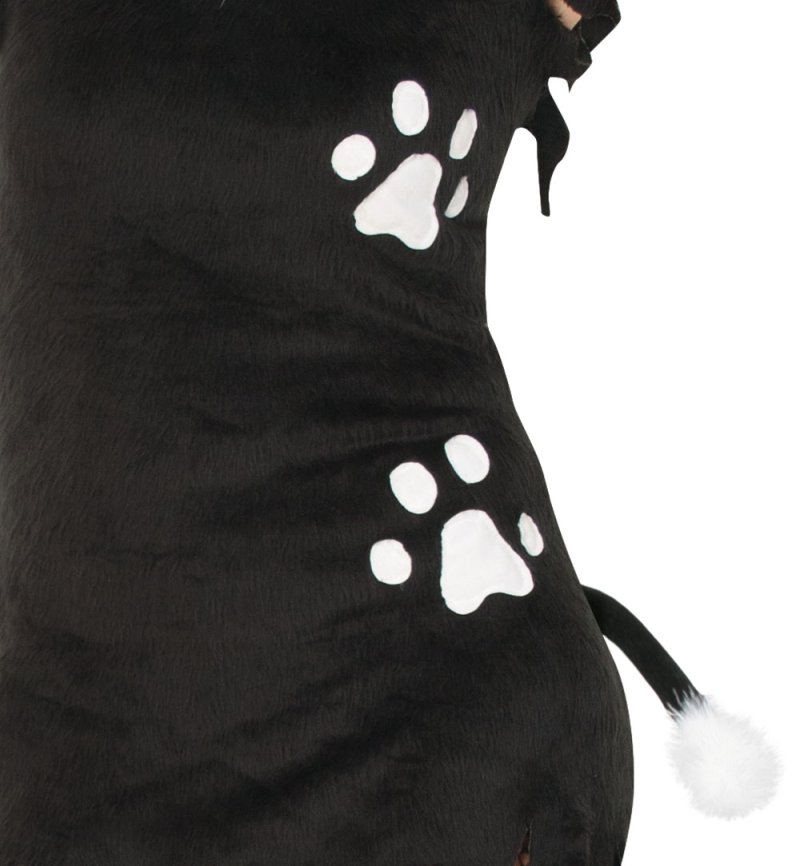 Damenkostüm "Kätzchen", Katzenkostüm, 1-tlg. Kleid mit Tatzendruck