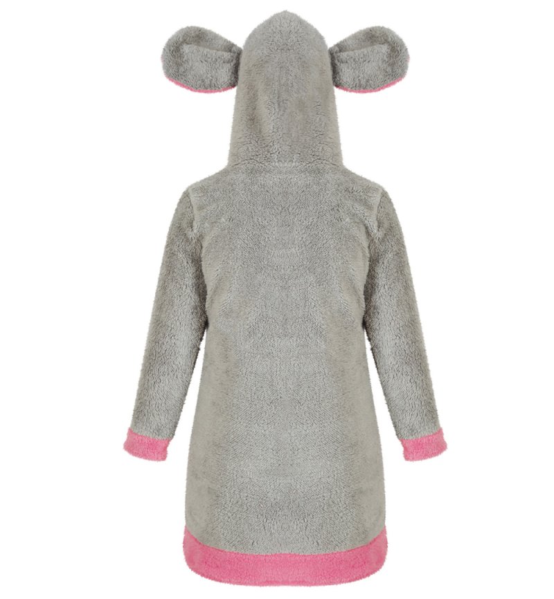 Oberteil Maus Mäuschen Grau Pink mit Kapuze Damenoberteil Verkleidung für viele Gelegenheiten