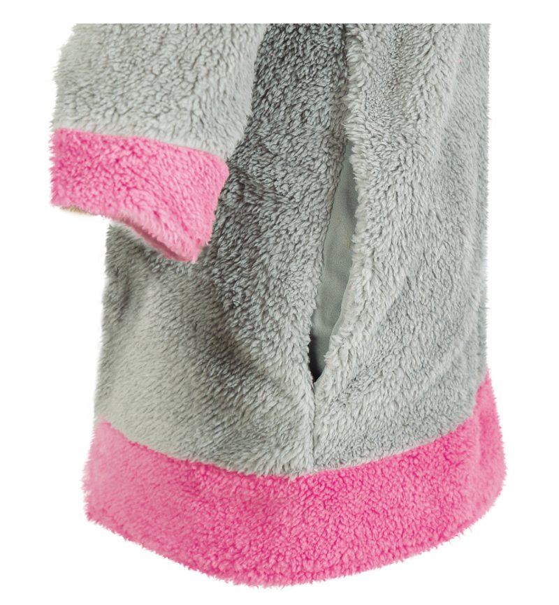 Oberteil Maus Mäuschen Grau Pink mit Kapuze Damenoberteil Verkleidung für viele Gelegenheiten