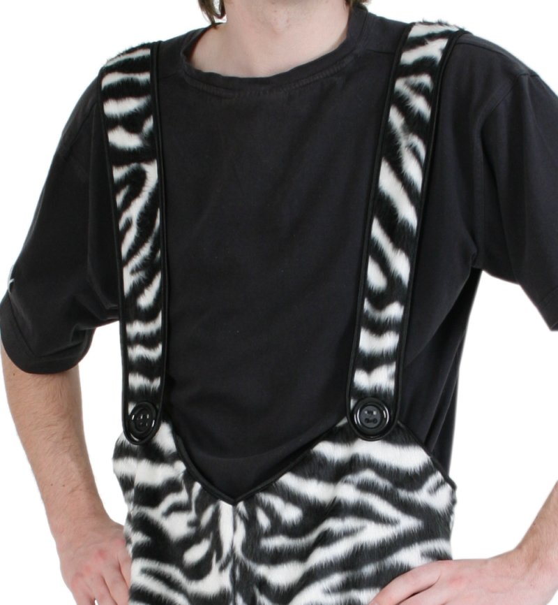 Kostüm Plüschhose Zebra in schwarz-weiß Unisex