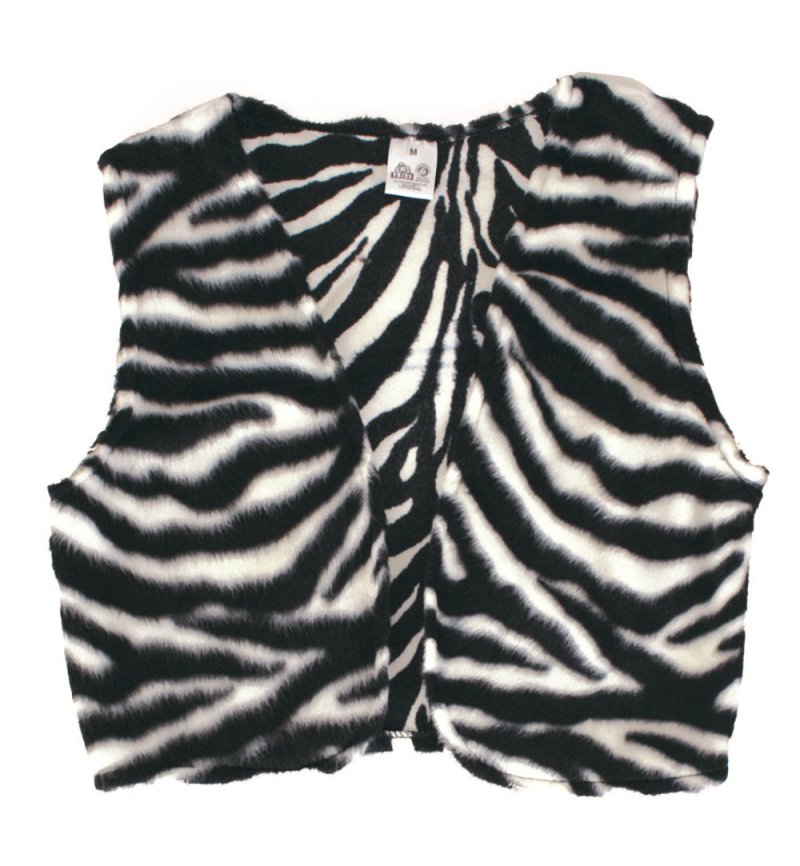 Kostüm Zebra-Weste mit Plüsch