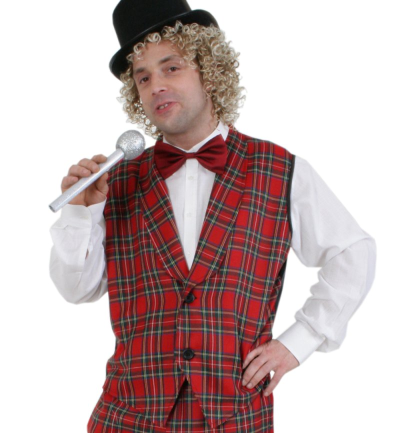 Herrenkostüm Showmaster Entertainer rot